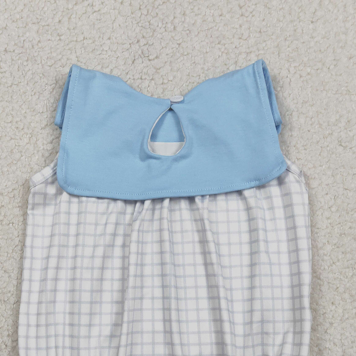 RTS NO MOQ SR3751 Baby Boys Blue Checked Rompers Sleeveless Comfortable Baby Clothes for Boys