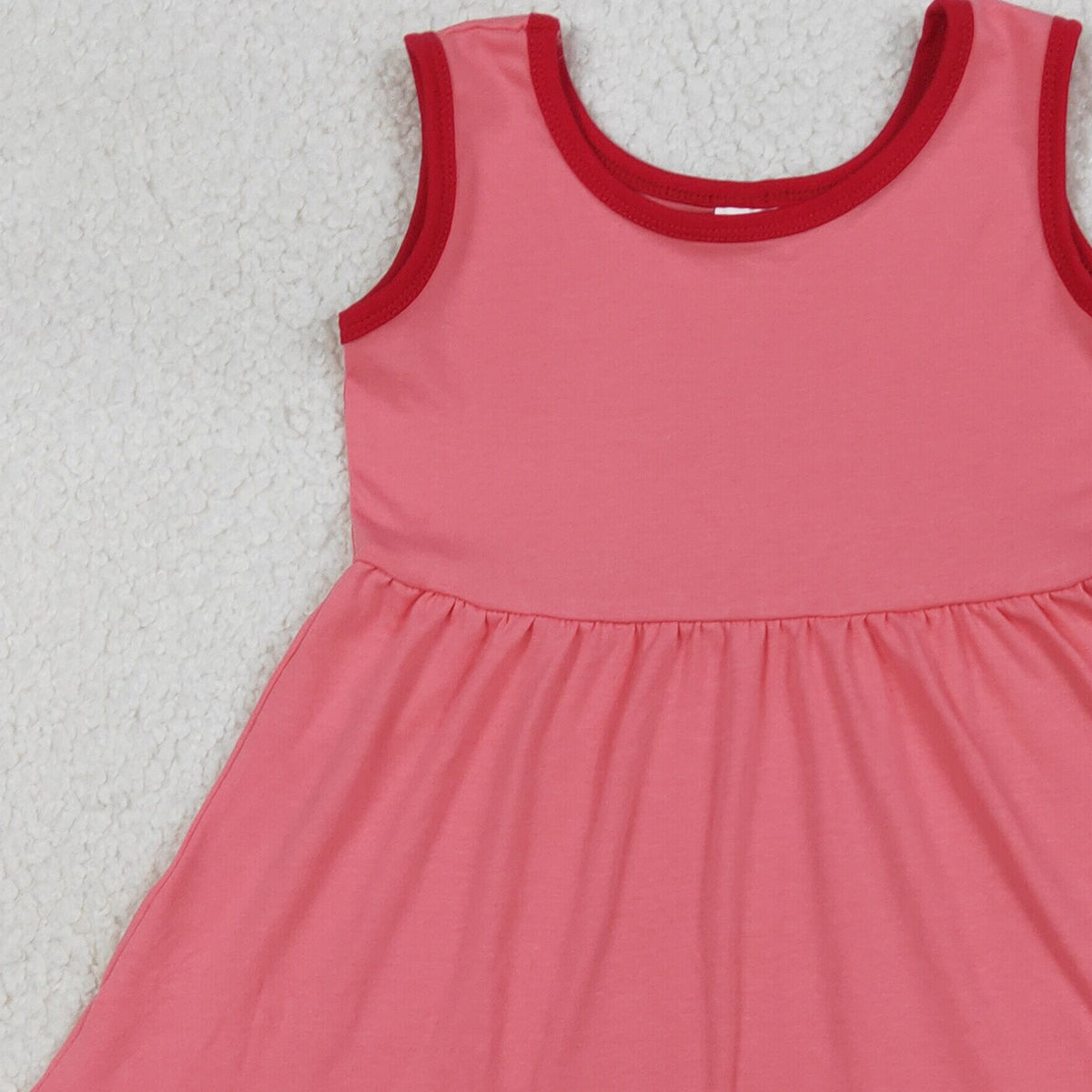 RTS NO MOQ GSD0656 Baby Girls Sleeveless Watermelon Red Ruffle Dresses Cute Infant Girl's Summer Dress