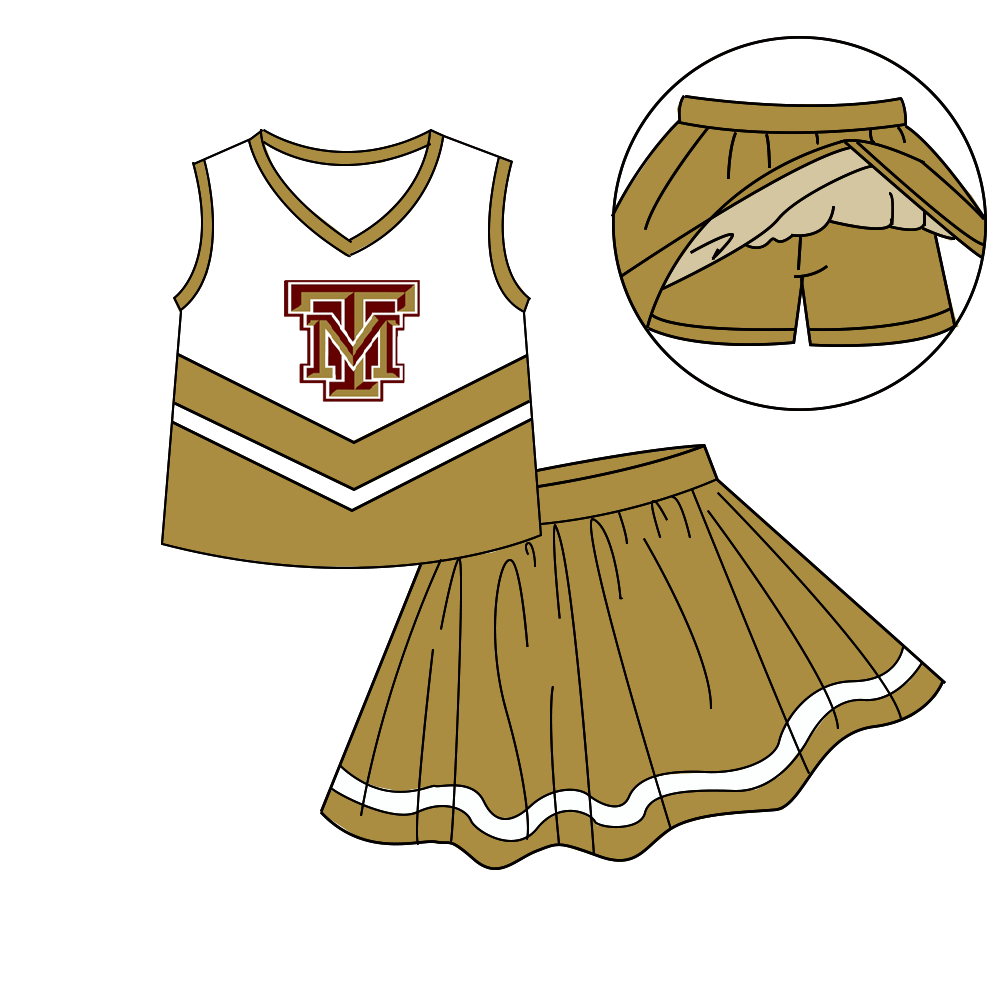 custom moq 5 mix size XY062704 Baby Girls Stripe Sleeveless Tank Built In Short Skort Outfit Set