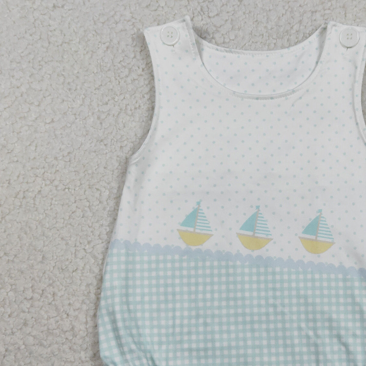 RTS NO MOQ SR3754 Baby Boys Sleeveless Boatneck Polka Dot Rompers Cute Infant Summer Clothing