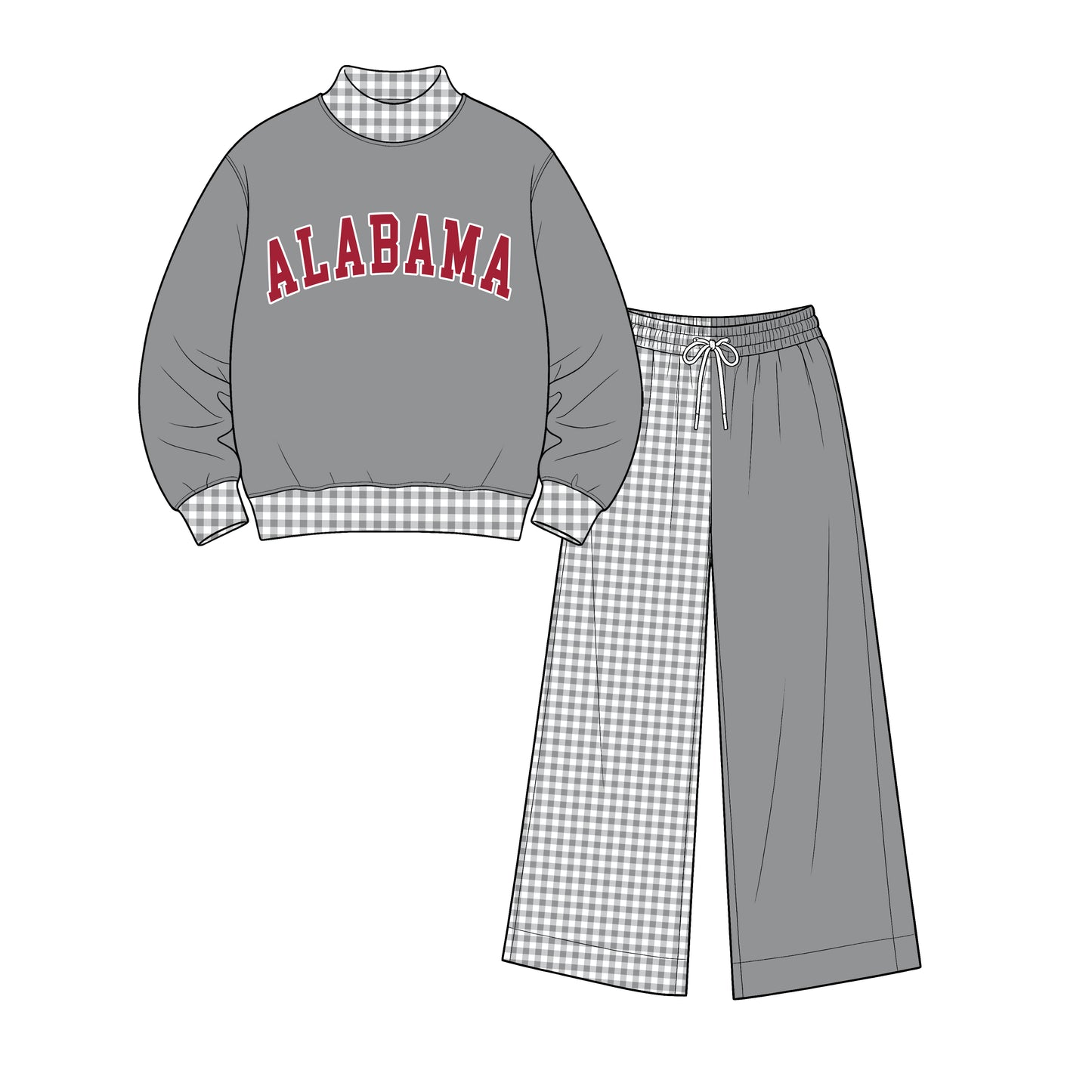 custom moq 5 mix size  XY072304 Baby Kids Letter Printed Long Sleeve Tops Patchwork Pants Team Casual Set