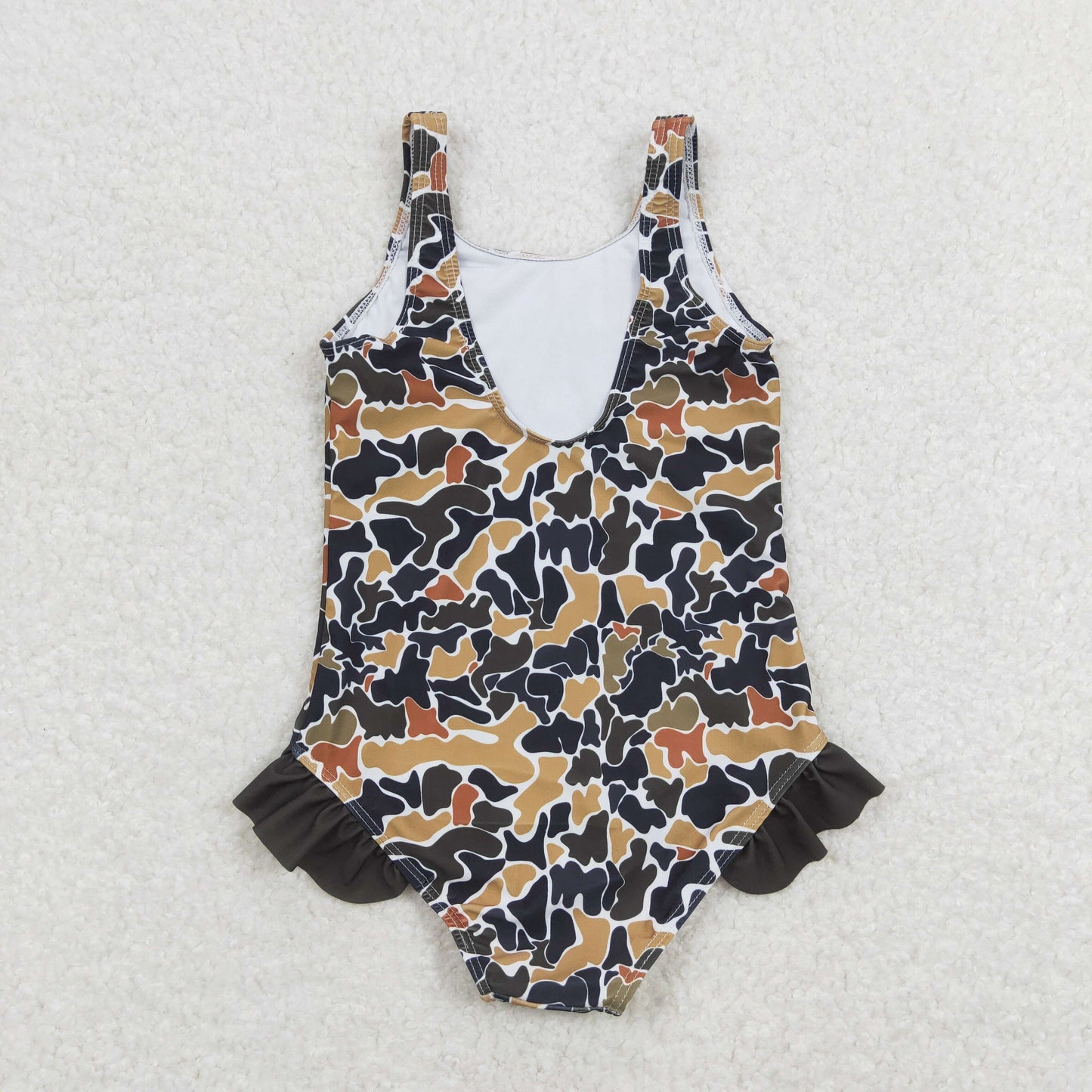 RTS NO MOQ baby girl clothes Camouflage Short Skirt Set & Swimsuit