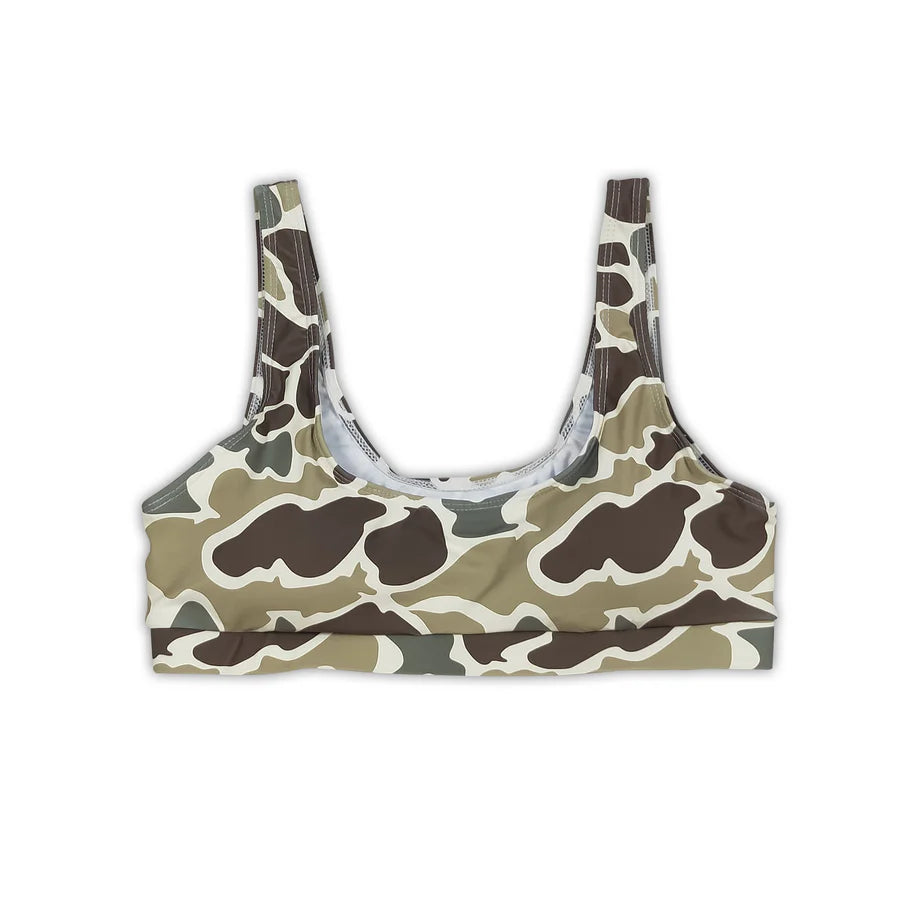 RTS NO MOQ Sibling Adult Women Western Camouflage Top Bummies 2pcs Bikini Swimsuits Sets
