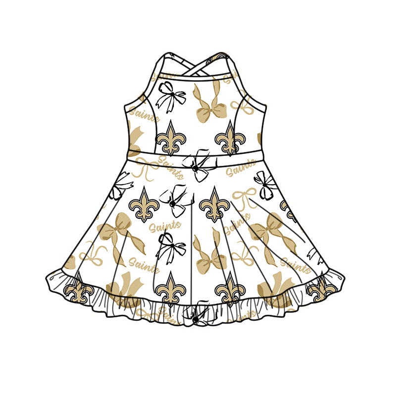 Custom moq 5 mix size milk silk summer teams Baby Girls Yellow Bow Vest Top Skirt Shorts Sets Sleeveless Knee Length Dresses Yoga Shorts Yoga Active Outfit