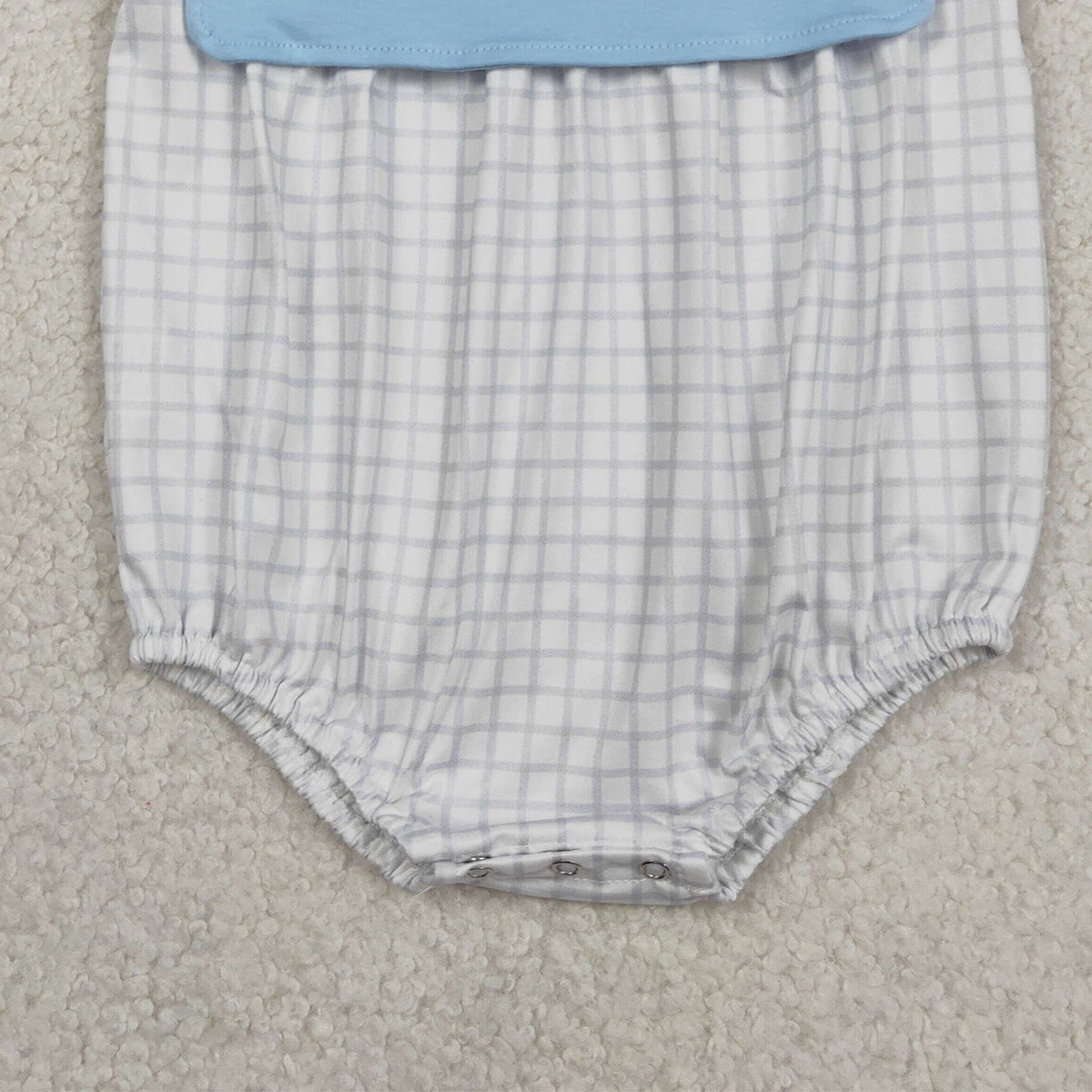 RTS NO MOQ SR3751 Baby Boys Blue Checked Rompers Sleeveless Comfortable Baby Clothes for Boys