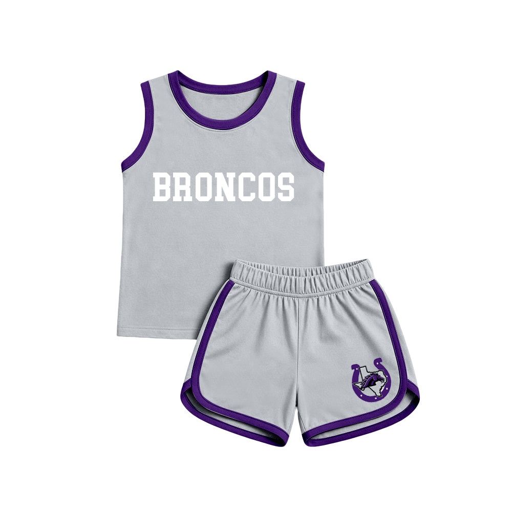 custom moq 5 mix size  XY072104 Baby Kids Sleeveless Letter Printed Tank Top Shorts Team Set