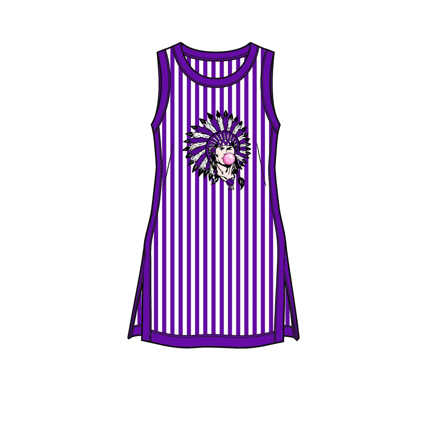 custom moq 5 mix size XY071704 Baby Girls Stripe Summer Sleeveless Knee Length Team Dress