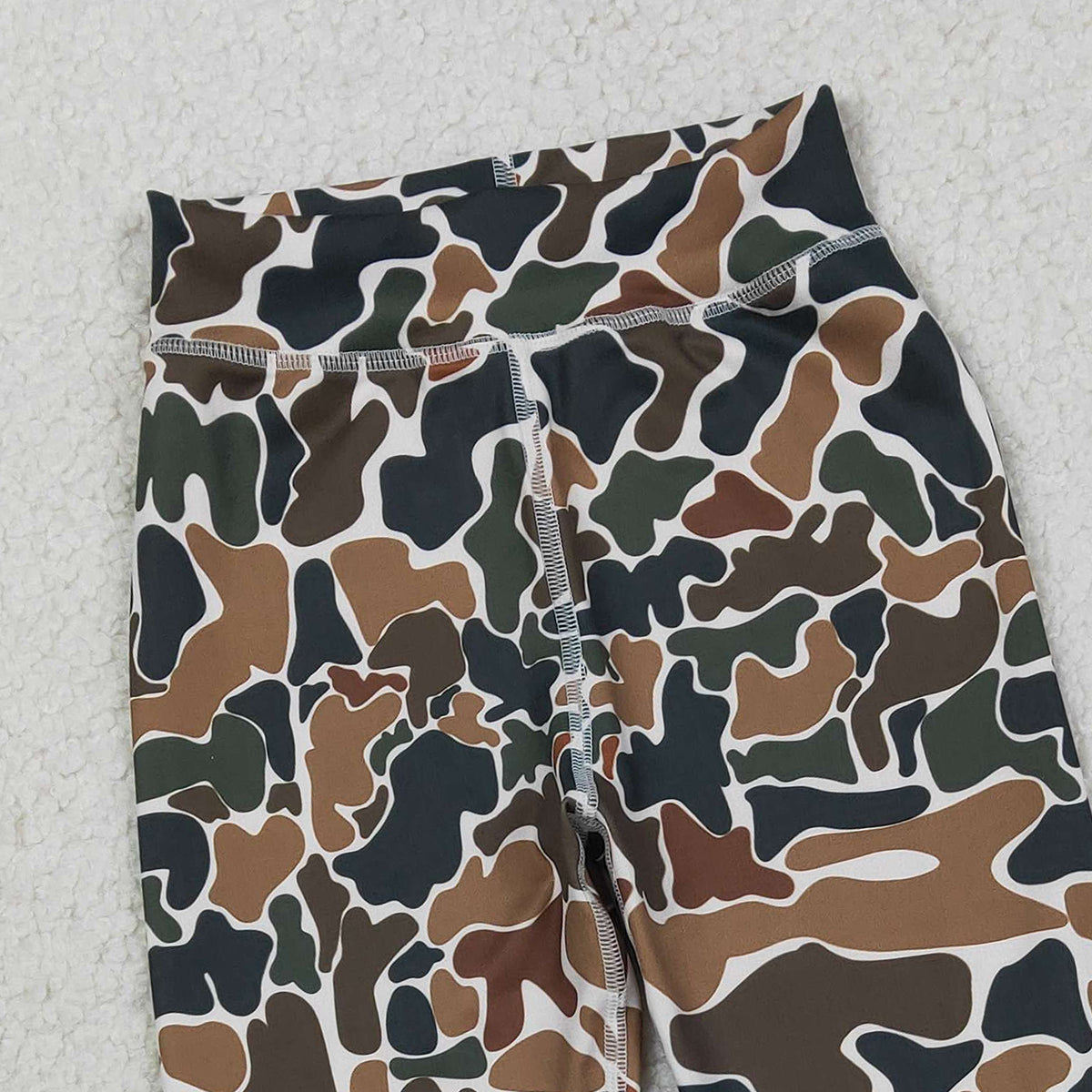 RTS NO MOQ P0690 Baby Girls Southern Dark Brown Camo Active Legging Pants Yoga Bottoms for Toddlers Girls