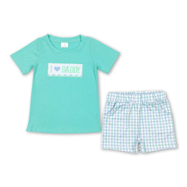 RTS NO MOQ Sibling Baby Boys Big Brother Short Sleeve Tee Top Shorts Clothes Sets
