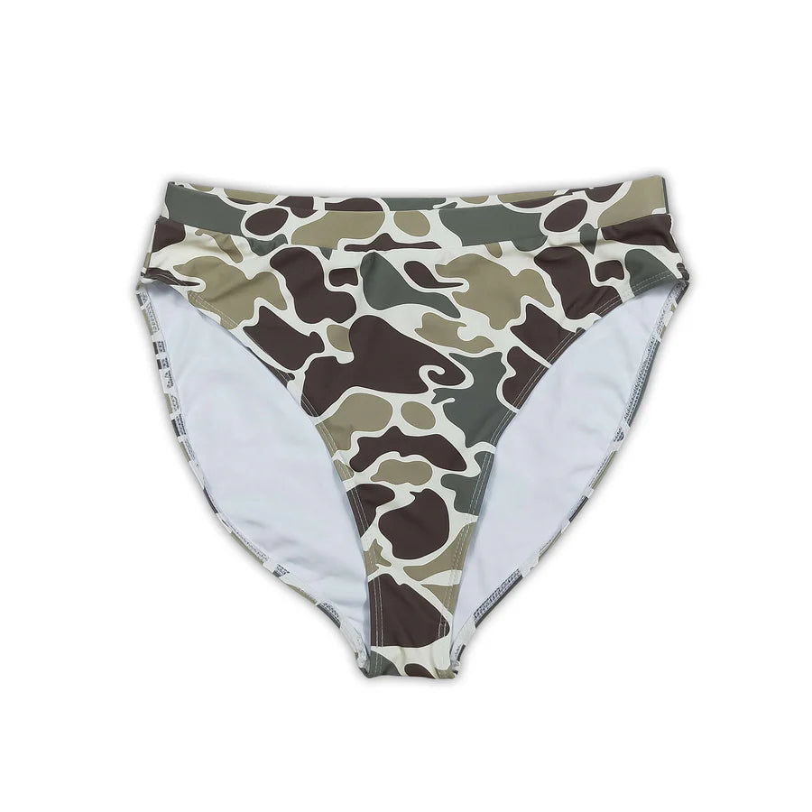 RTS NO MOQ Sibling Adult Women Western Camouflage Top Bummies 2pcs Bikini Swimsuits Sets