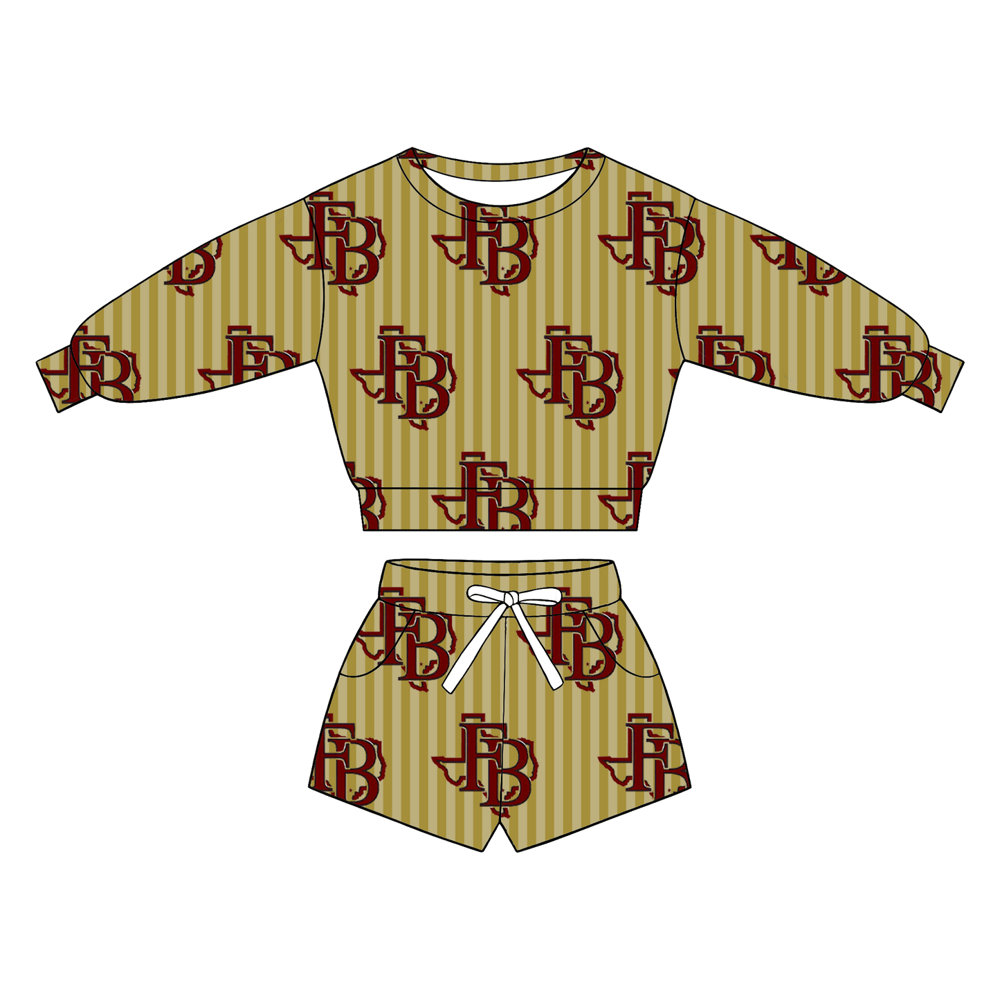 custom moq 5 mix size XY063004 Baby Kids Long Sleeve Crew Neck Top Drawstring Shorts Daily Team Outfit Set