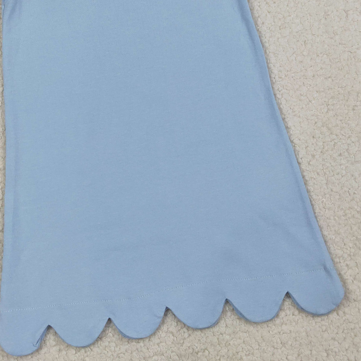 RTS NO MOQ GSD3705 Baby Girls Sleeveless Light Blue Scallop Edge Dress with Bow Knot Knee-Length Casual Wear for Toddlers