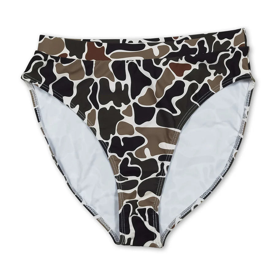 RTS NO MOQ Sibling Adult Women Western Camouflage Top Bummies 2pcs Bikini Swimsuits Sets