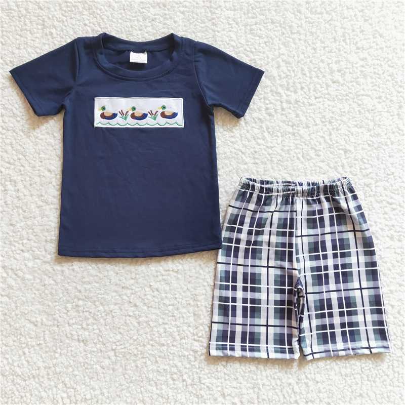 RTS NO MOQ Embroidery short-sleeved shorts suit & short-sleeved sets