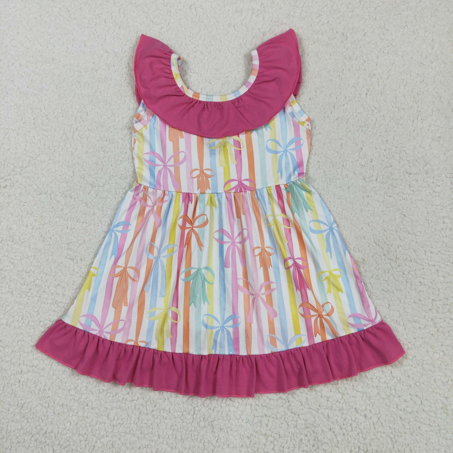 RTS NO MOQ Sibling Baby Girls colorful Summer Mixed Outfit and dress