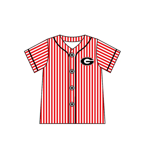Custom moq 5 each style eta 6-7weeks baby girl clothes team red short sleeve top-25.7.23