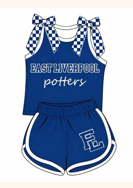custom moq 5 mix size KABR0201 Baby Girls Checked Bow Sleeveless Tank Top Shorts Summer Team Outfit