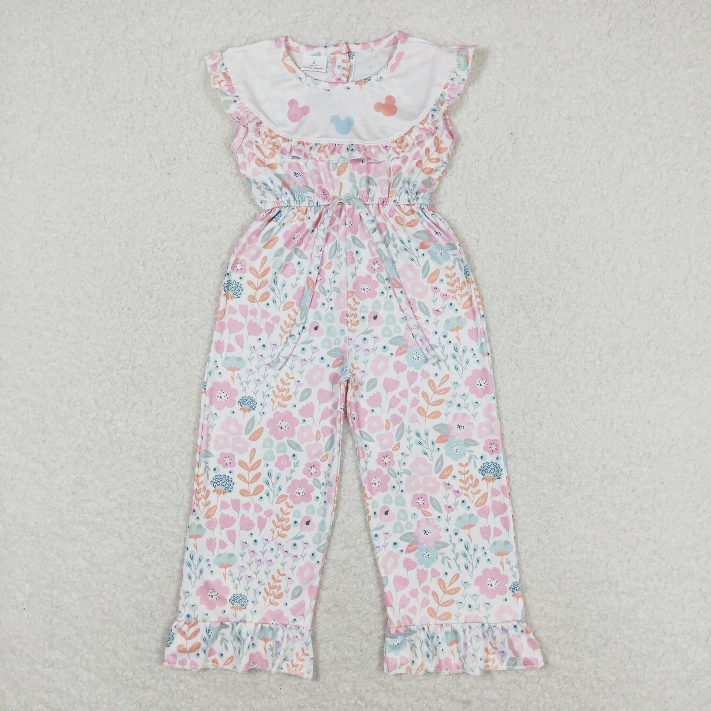 Cute Clothes SR1139 Baby Girls Colorful Floral Ruffle Pants Jumpsuits
