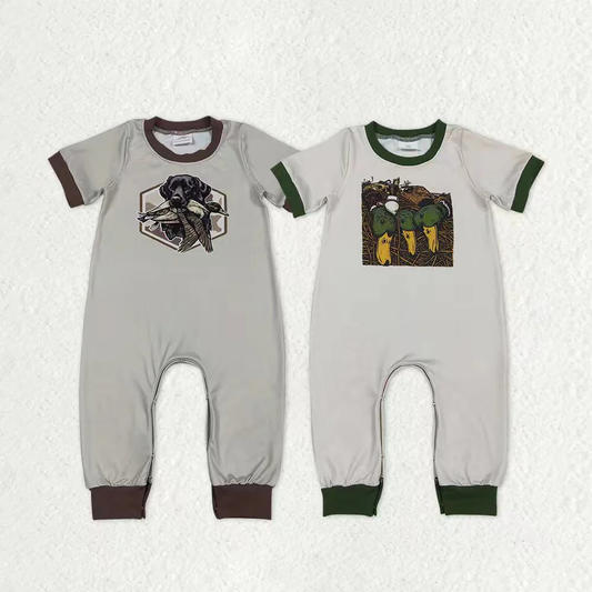 RTS NO MOQ Sibling Baby boy clothes duck short-sleeved rompers
