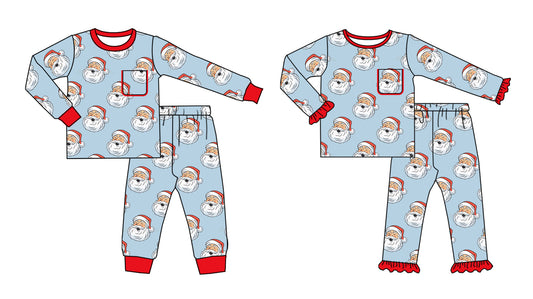 25.7.23 custom each style moq 5eta 4-6week Sibling Sisters Christmas baby boy long sleeve pants sets 1 and sets 2 match family design