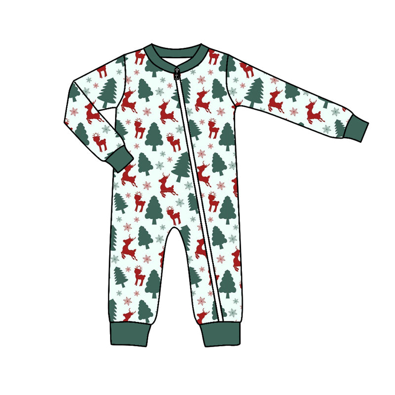6.23 custom each style moq 5eta 4-6 week Sibling Sister Christmas trees baby boys outfits and romper match family design