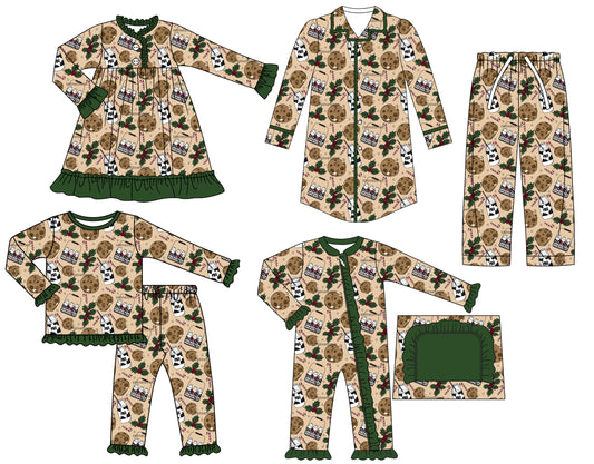 25.6.26 custom each style moq 5eta 4-6week Sibling Sisters Christmas baby girl long sleeve pants sets and adult top and adult pants and romper and dress match family design