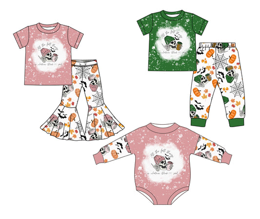 25.5.22 custom each style moq 5eta 4-6week Sibling Sister pumpkin baby boy short sleeve pants sets and sets 2 and rompers match family design