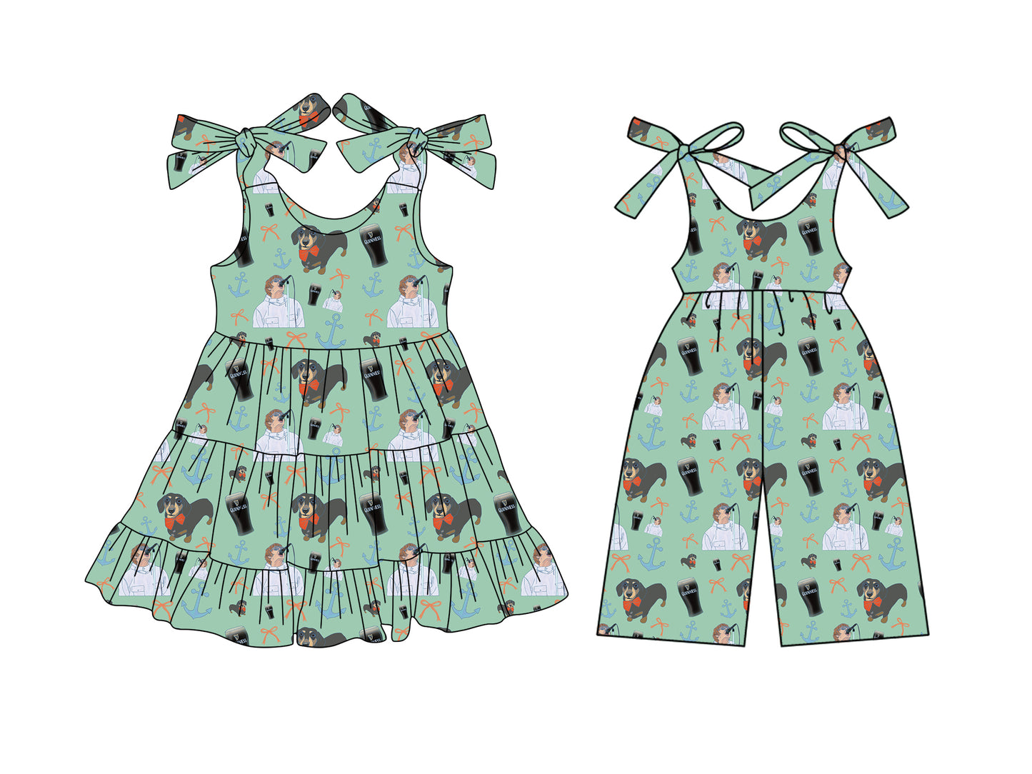 3.25 custom each style moq 5eta 4-6week Sibling Sister Baby girl short sleeve dresses and jumpsuit match design