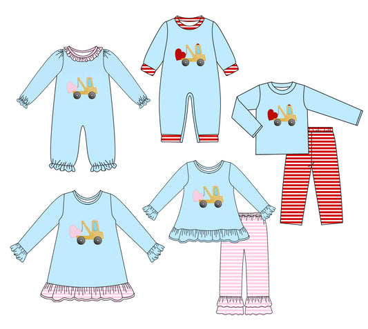 25.9.20 custom each style moq 8 eta 6-8week Sibling Sister love baby long sleeve pants sets 2 and romper 2 and dress match design
