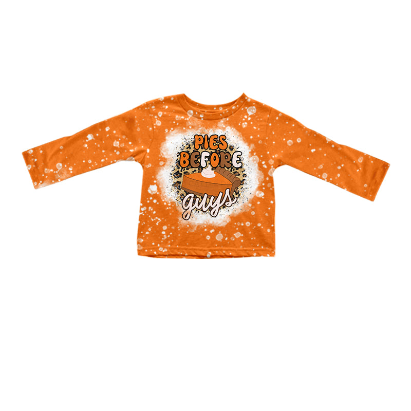6.22 custom each style moq 5 eta 4-6week pink baby girls clothes Christmas orange long sleeve top