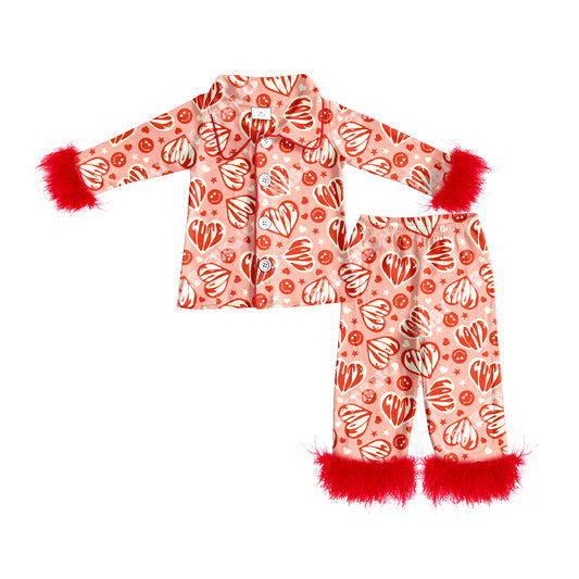 25.11.29 custom each style moq 5 eta 6-8week Sibling Sisters love plush baby girl clothes long sleeve pants sets