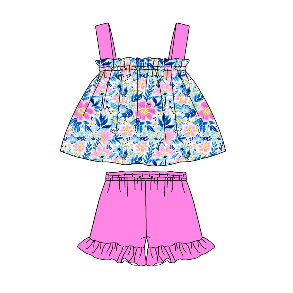 2.18 custom each style moq 5eta 4-6week Sibling Sister baby girls short sleeve shorts sets and set 5 match design