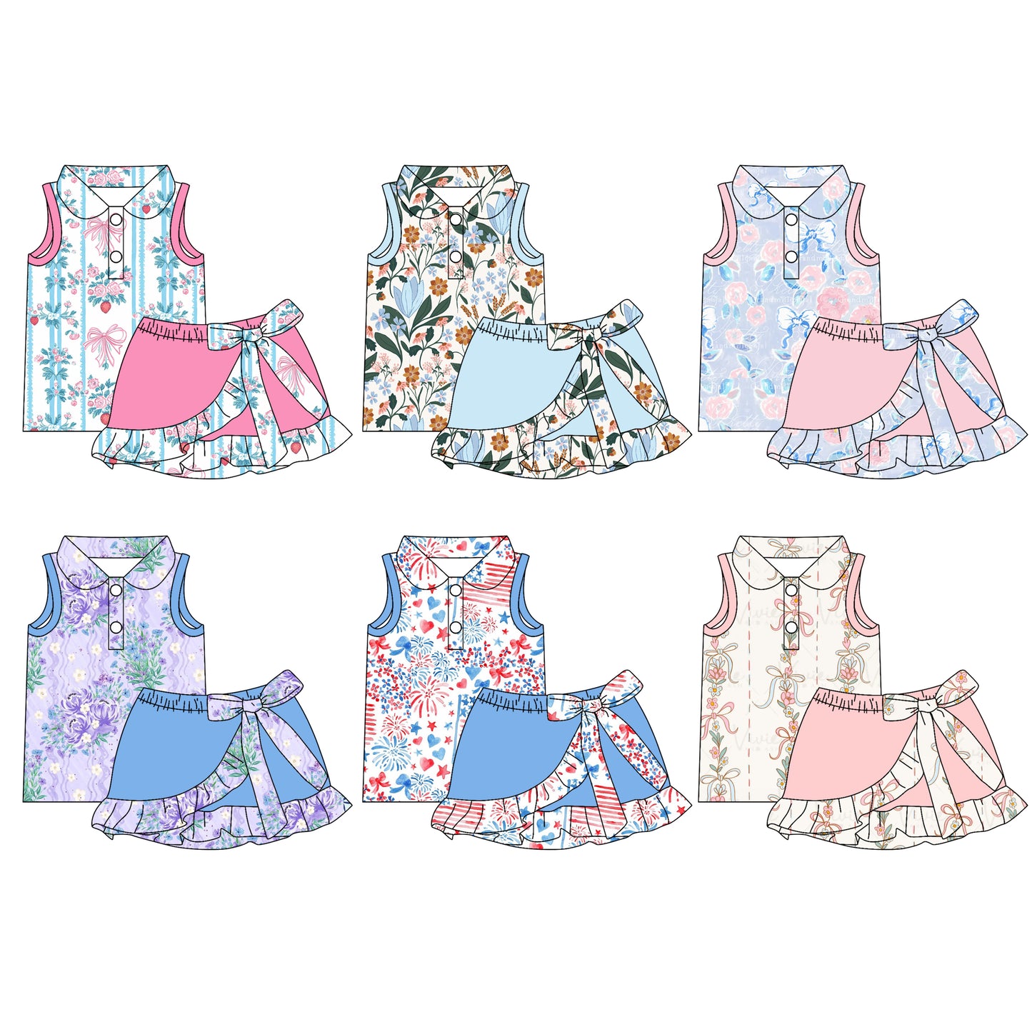 3.4 custom each style moq 5eta 4-6week Sibling Sister baby girls short sleeve dress and dress 6 match design
