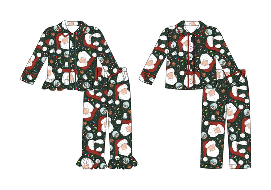 25.9.9 custom each style moq 5 eta 4-6week Sibling Sisters Christmas baby girl boy long sleeve pants sets 2