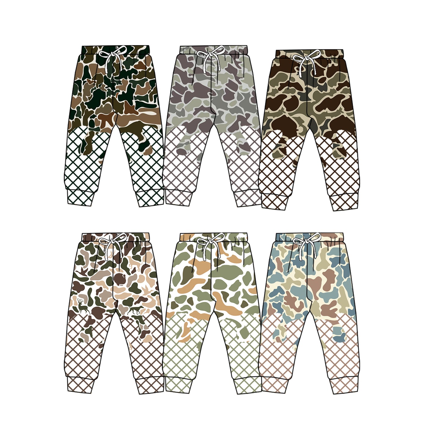 25.9.16 custom each style moq 8 eta 6-8week Sibling Sisters camouflage baby boy long pants 6 match family design