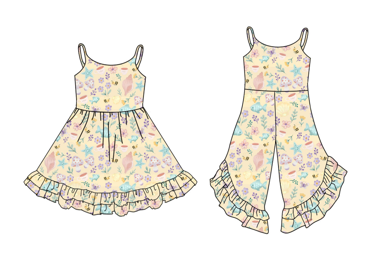 25.11.11 custom each style moq 5 eta 6-8week Sibling Sisters floral baby girl short sleeve dress and jumpsuit match family design