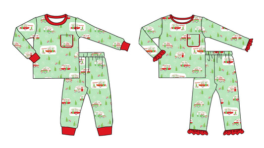 25.7.7 custom each style moq 5eta 4-6week Sibling Sisters Christmas baby boy long sleeve pants sets 1 adn sets 2 match family design