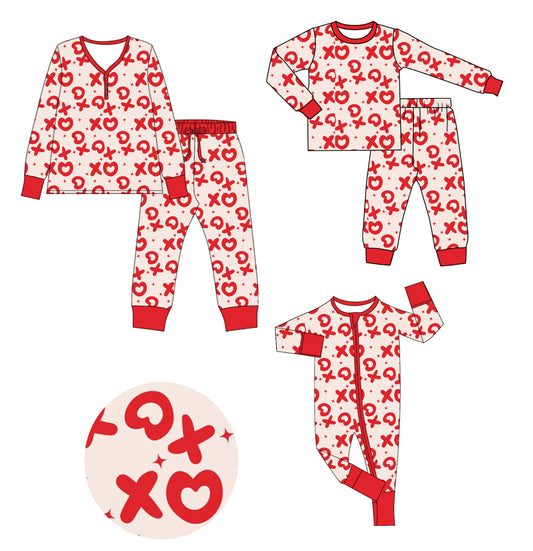 25.9.4 custom each style moq 5eta 4-6week Sibling Sister xoxo love baby long sleeve pants sets and romper and adult set match design