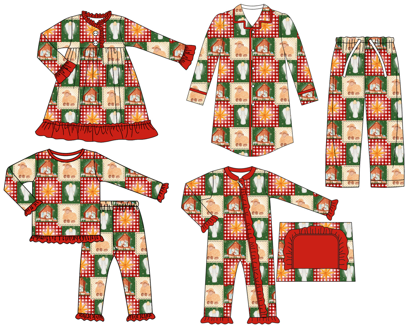 25.7.4 custom each style moq 5eta 4-6week Sibling Sisters baby girl long sleeve pants sets and adult top and adult pants and romper and dress match family design