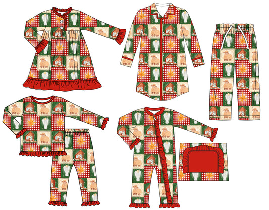 25.7.4 custom each style moq 5eta 4-6week Sibling Sisters baby girl long sleeve pants sets and adult top and adult pants and romper and dress match family design