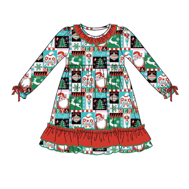 8.17 custom each style moq 5eta 4-6week Sibling Sister Christmas baby girl sets and dress and rompers match family design