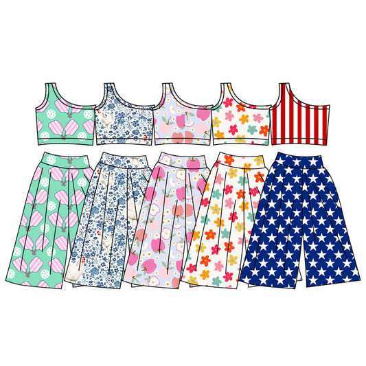 3.13 Custom moq 5 mix size Sibling Baby Girl's Sleeveless Top And Pants Set Cute And Comfortable Outfit for Little Ones
