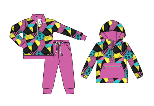 25.7.26 custom each style moq 5eta 4-6week Sibling Sisters baby girl long sleeve pants sets and top match family design