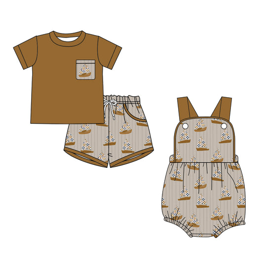 26.1.24 custom each style moq 5 eta 6-8week Sibling Sister boat baby boy short sleeve shorts sets and romper match design