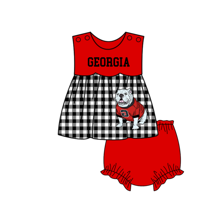Custom moq 5 mix size milk silk summer teams baby girl boys clothes Red Black and white checkered short sleeve shorts sets 3 and dress and rompers 2 series