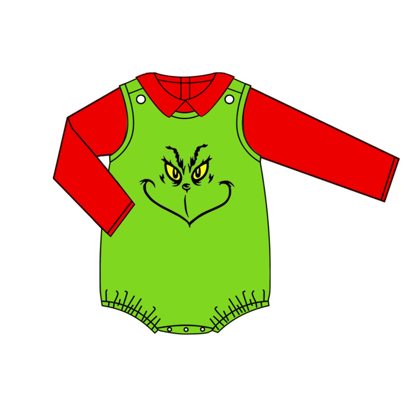 7.6 custom each style moq 5eta 4-6week Sibling Sister Christmas green baby girls dress and boy rompers 1 and girls romper 2 match family design