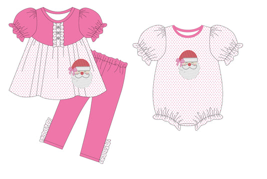 25.5.20 custom each style moq 5eta 4-6week Sibling Sister Christmas baby girl short sleeve pants sets and rompers match family design