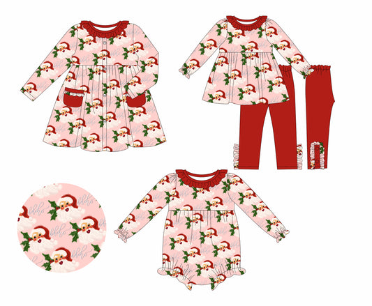 25.5.21 custom each style moq 5eta 4-6week Sibling Sisters Christmas baby girl long sleeve pants sets and dress and rompers match family design