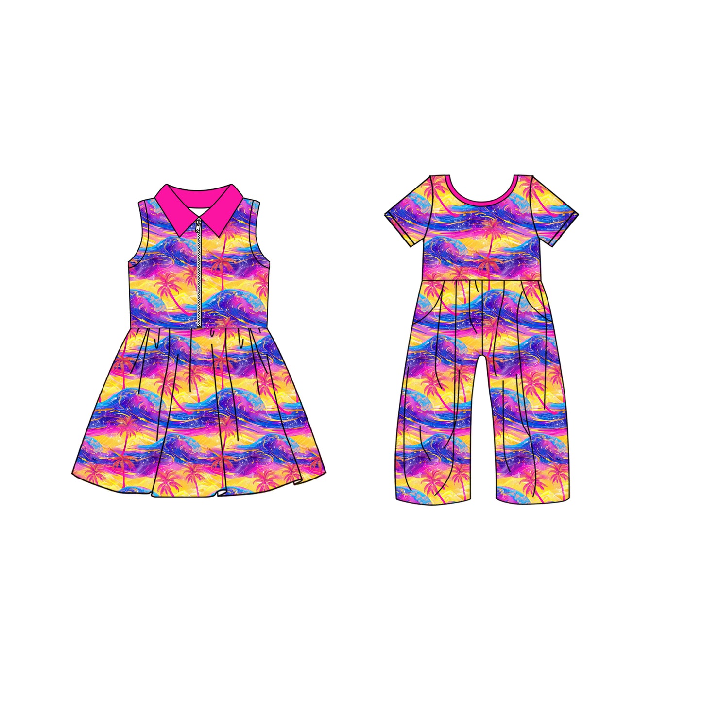 4.25 custom each style moq 5eta 4-6week Sibling Sister baby girl short sleeve yoga dresses and jumpsuit match design