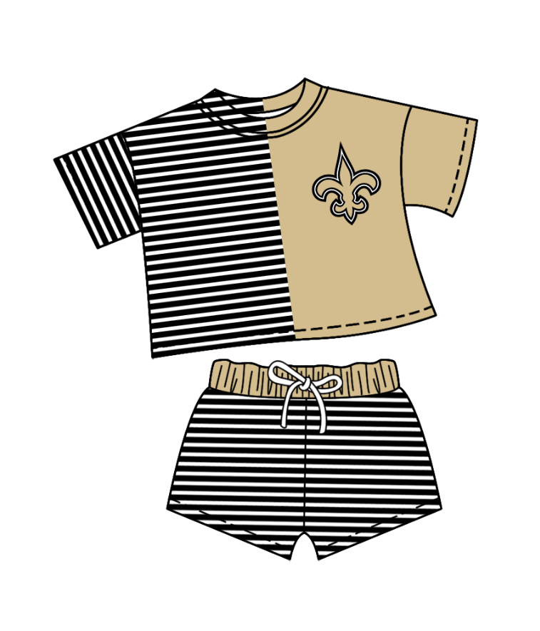 Custom moq 5 mix size milk silk baby girl clothes team khaki short sleeve shorts sets and pants sets and romper and top and shorts